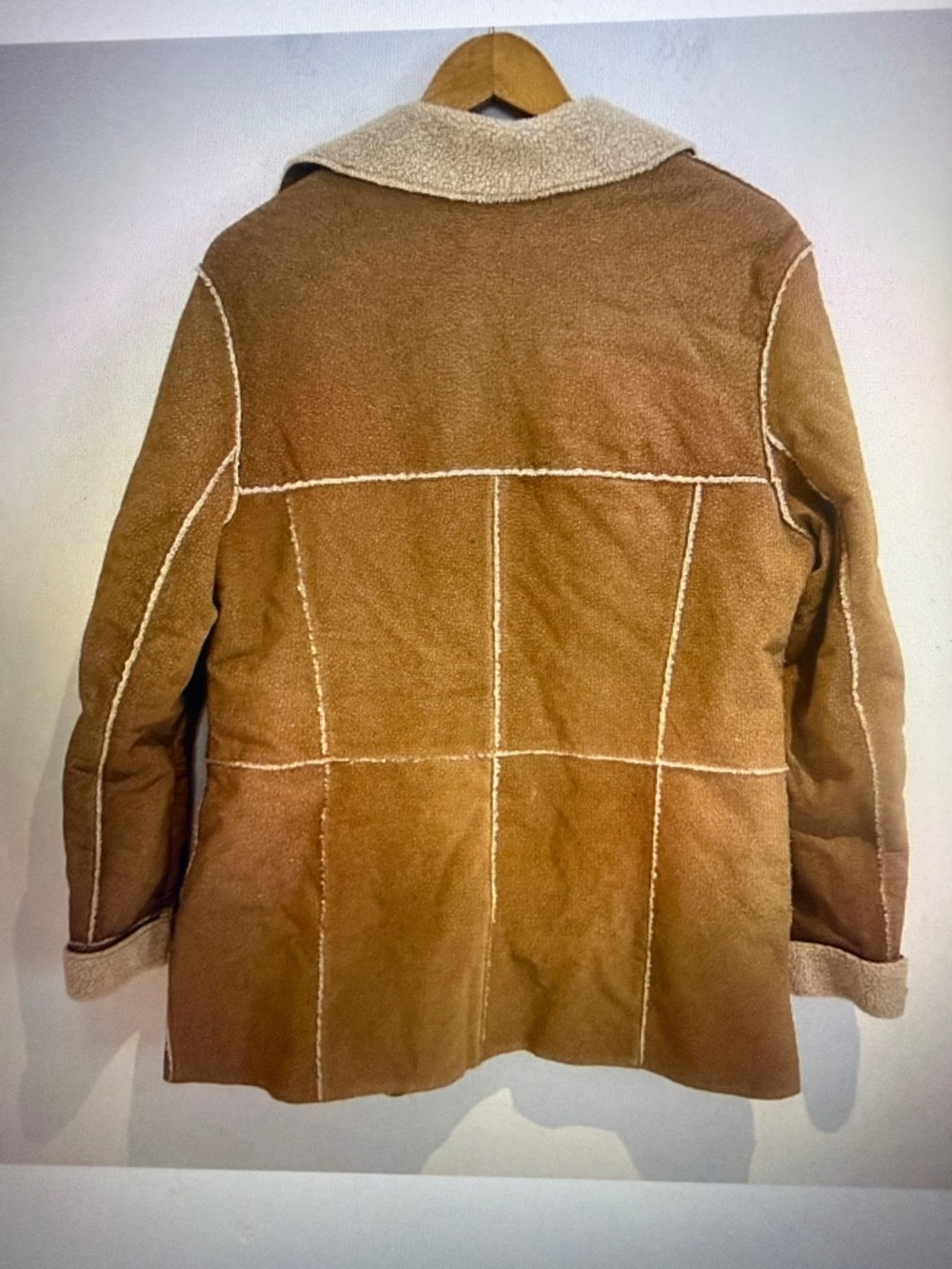 Ricki's Brown Suede Shearling-Lined Coat - Picture 2 of 3